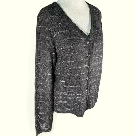 Preview International Wool and Cotton Blend Button-up Cardigan - Picture 2 of 5